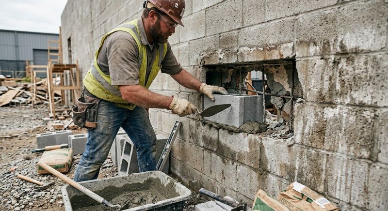 Cinder Block Wall Repair in Clearfield, UT