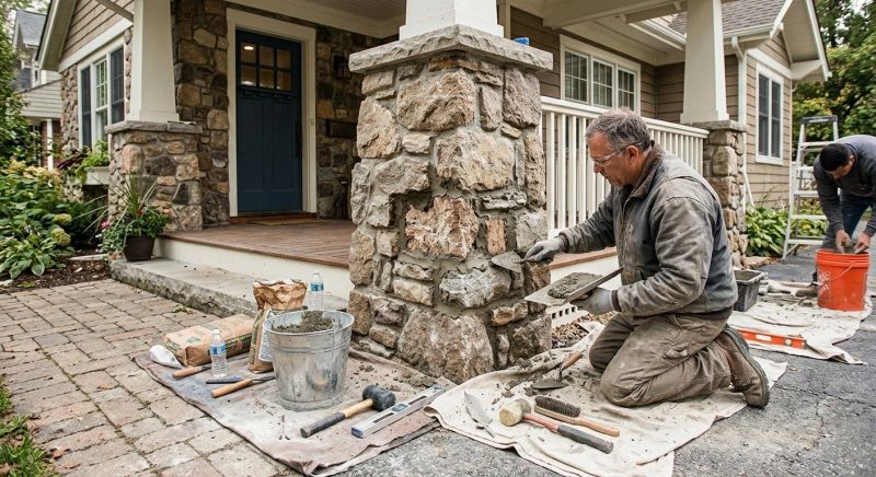 Stone Column Repair in Bountiful, UT